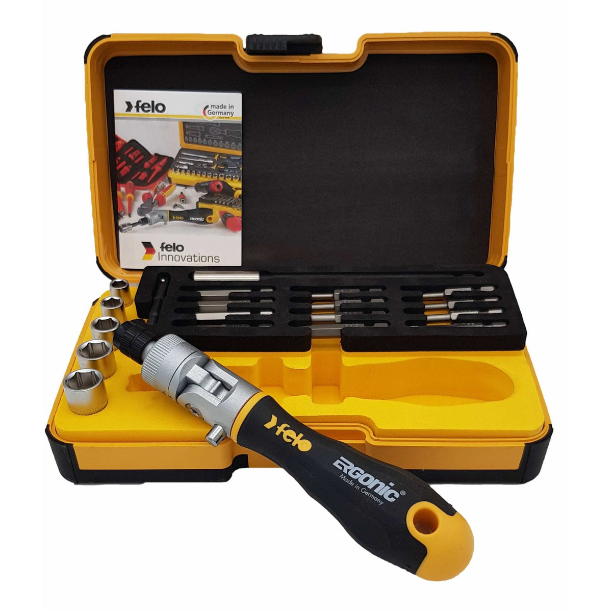 Mini Rached Box Set Felo 06072006 Ergonic K Handle Ratcheting Screwdriver Box Set, 20 Piec ...