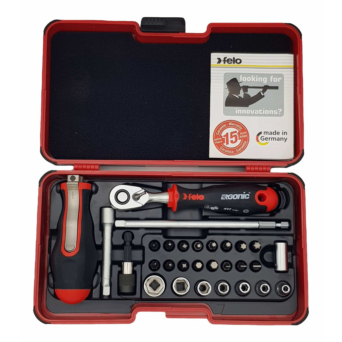Felo Esmart Set Felo 06081506 Smart II Socket and Bit Set PH/PZ/Hex/Torx - 29 Piece ...