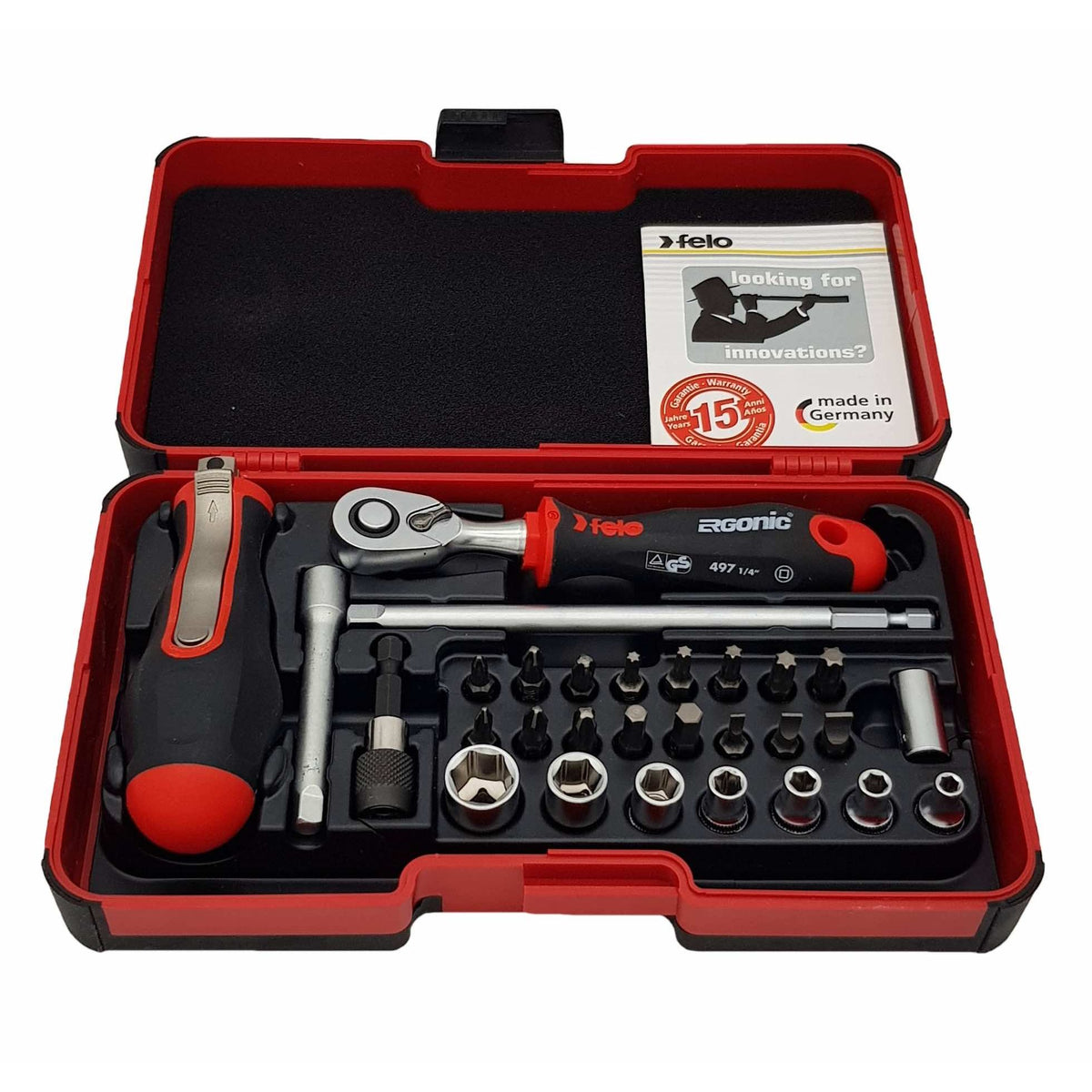 Felo Esmart Set Felo 06081506 Smart II Socket and Bit Set PH/PZ/Hex/Torx - 29 Piece ...