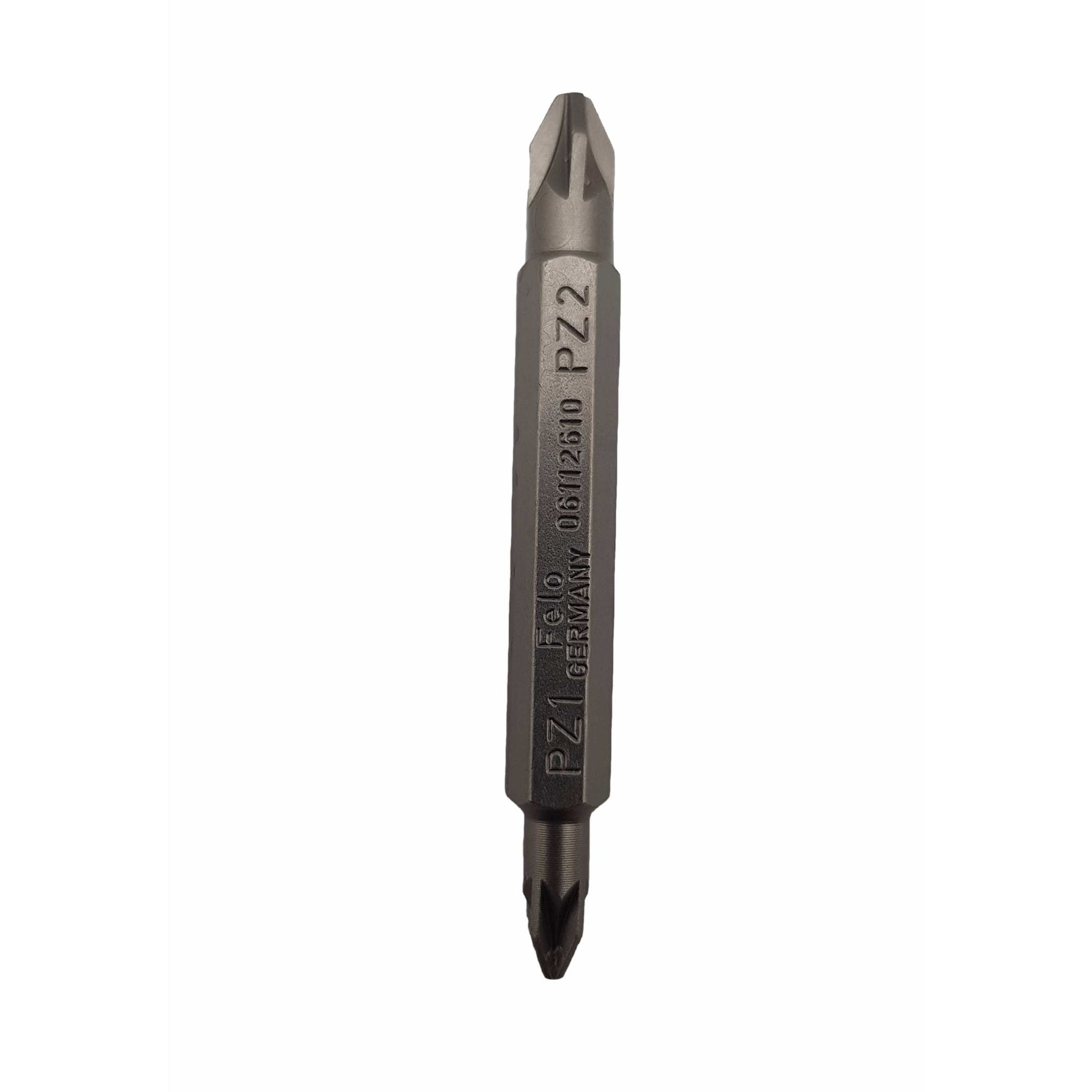 Felo 06112610 Reversible Industrial Bit, Pozidriv PZ 1 - PZ 2 x 60 mm