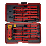 Felo 06391306 E-Smart 14 Piece Set - Slotted, Phillips, Pozidriv, Torx Tip Insulated Blades with 2 Handles
