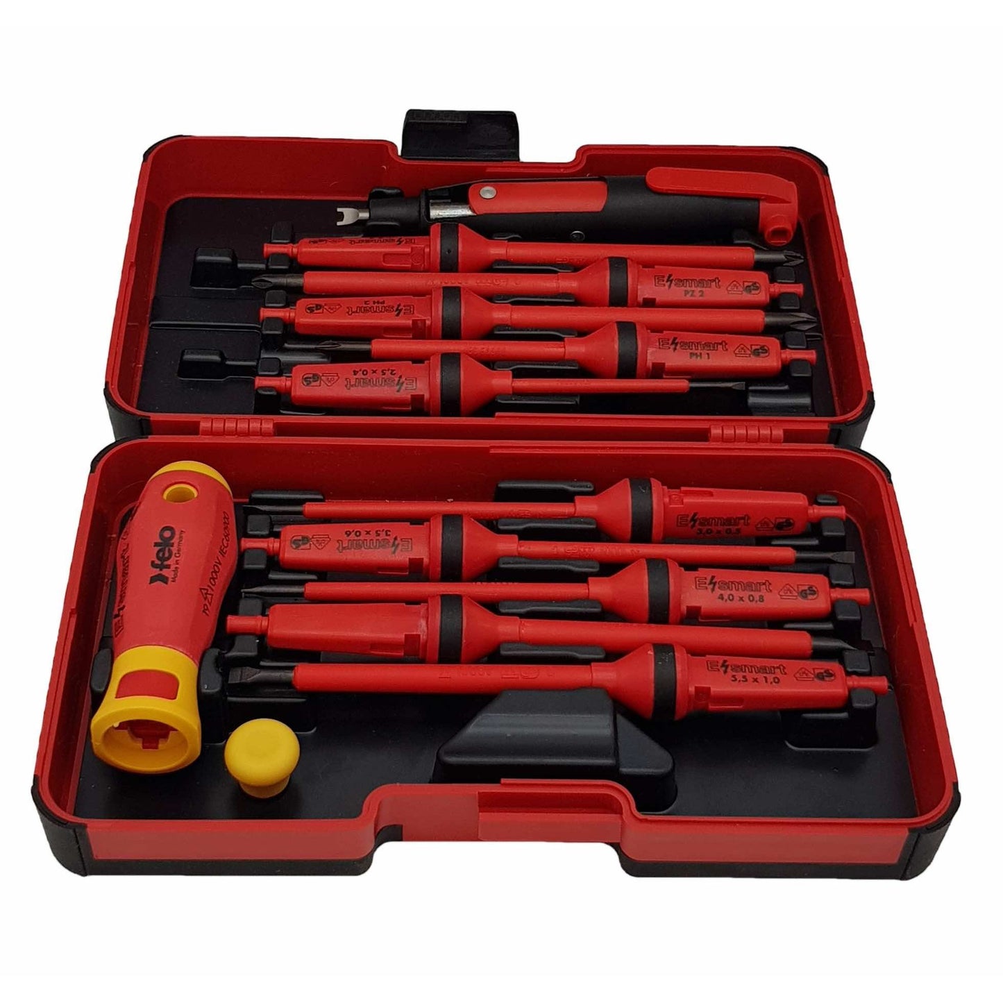 Felo 06391316 XL-Strongbox E-smart VDE Industry, Slotted/Phillips/Pozidriv/Plus-Minus, 13 Pieces