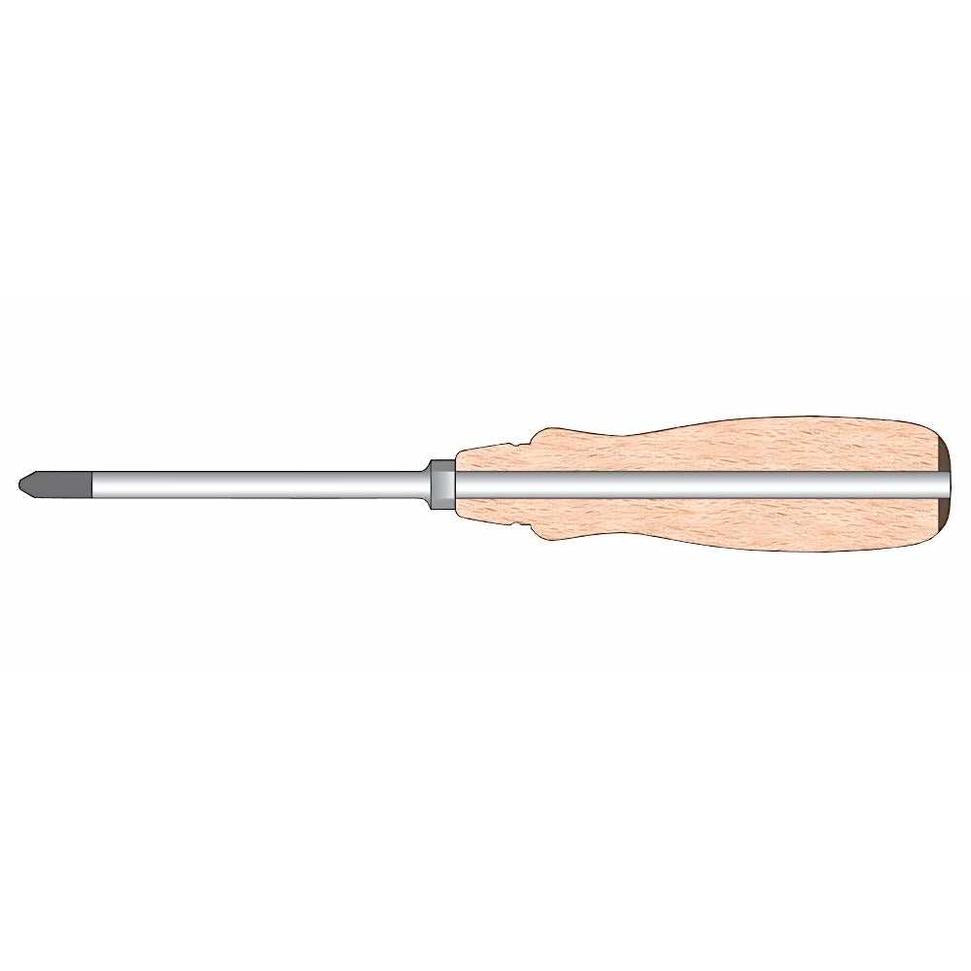 Felo 33503590 3.5 x 75mm Wood Handle Slotted Screwdriver