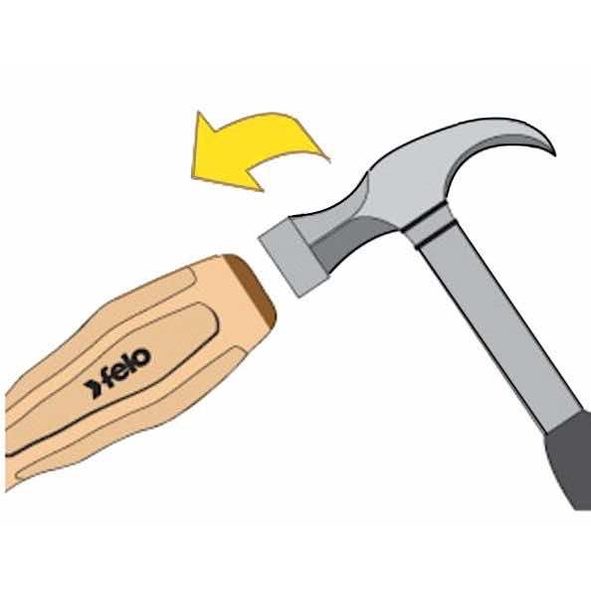 Felo 33503590 3.5 x 75mm Wood Handle Slotted Screwdriver