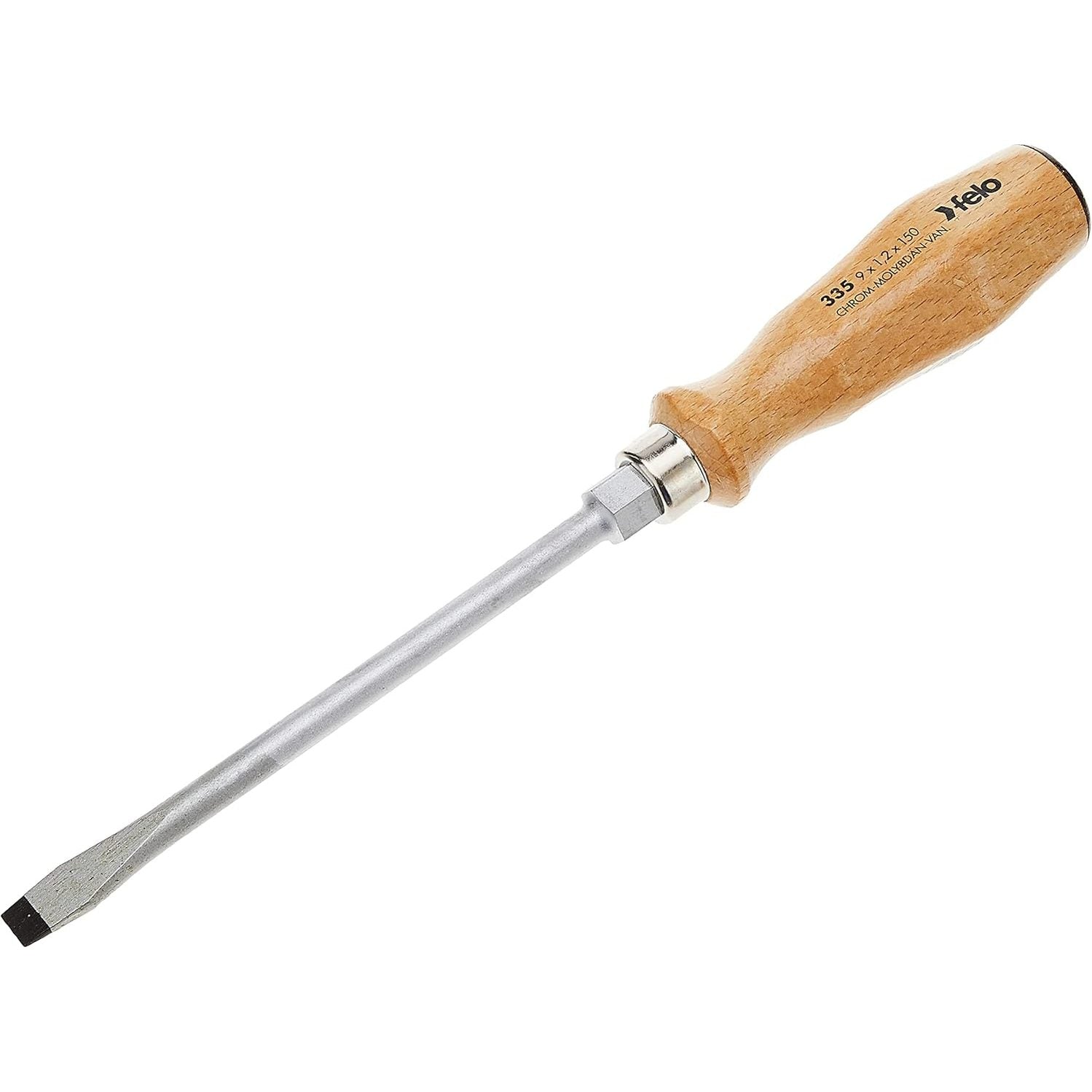 Felo 33595198 Wood Handle Slotted & Phillips Screwdriver Set, 5 Pieces