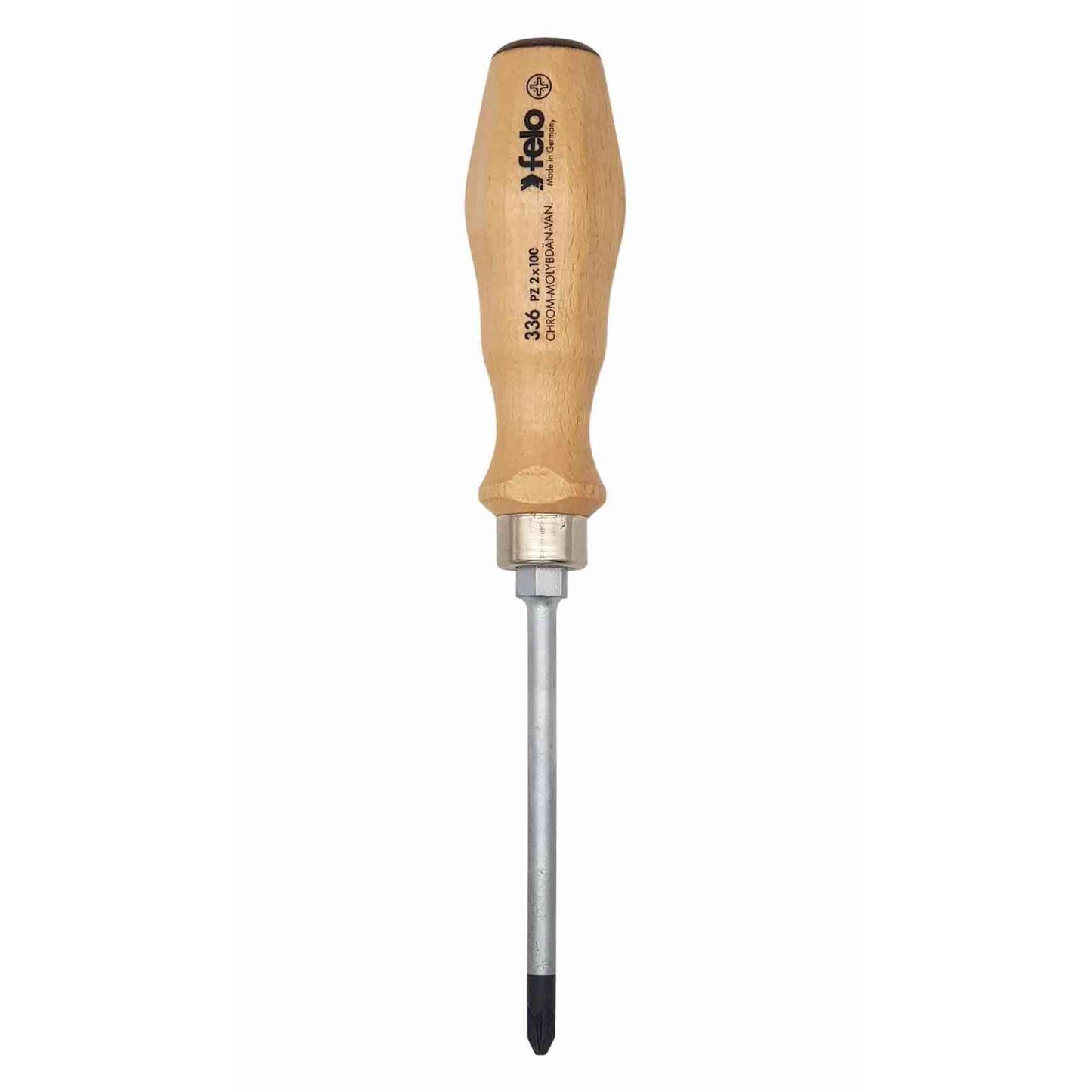 Felo 33620390 #2 x 100mm Wood Handle Pozidriv Screwdriver