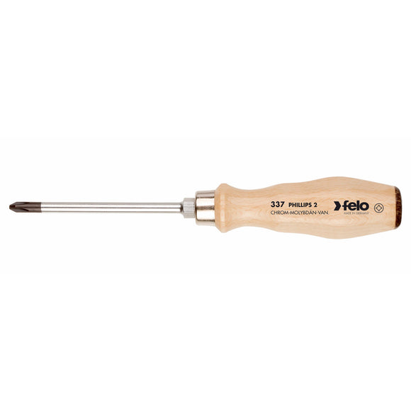 Felo 33720390 #2 x 100mm Wood Handle Phillips Screwdriver