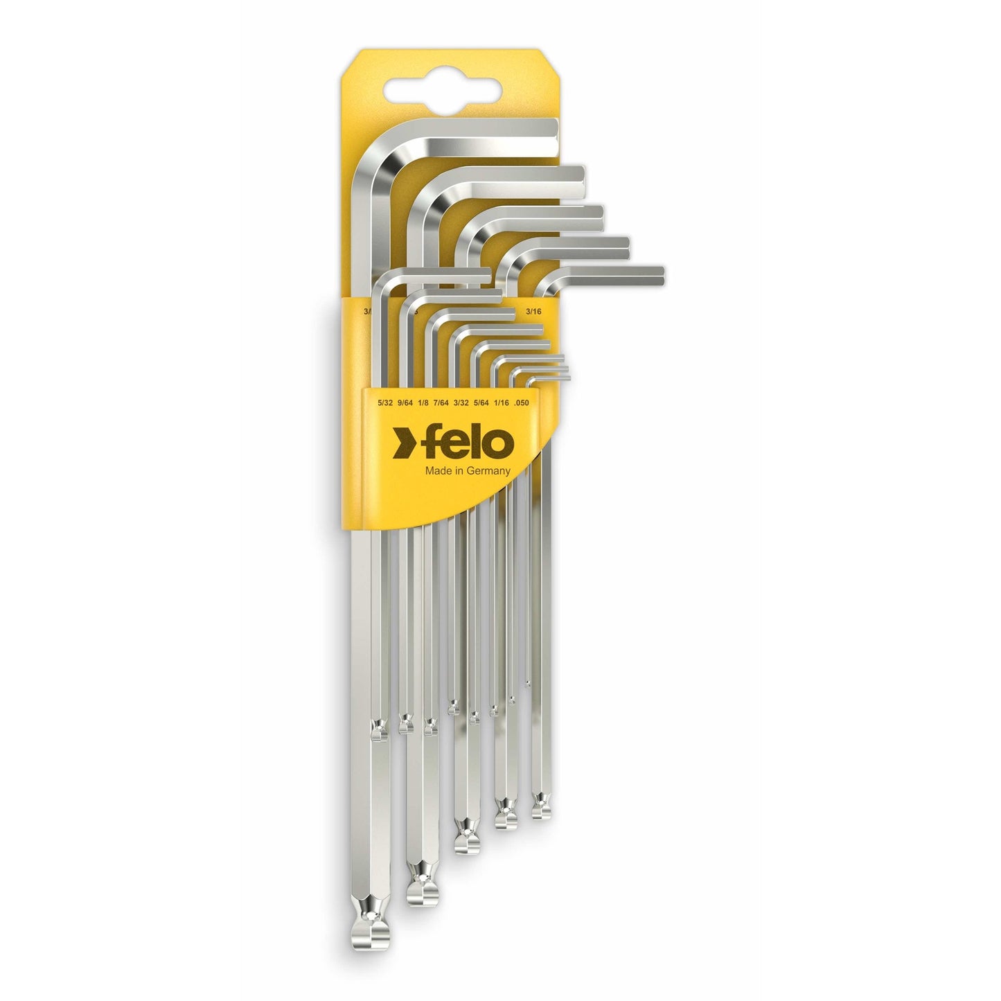 Felo 37513011 Set of inch keys L-shaped hexagonal extended with ball end 13pcs HEX .050"-3/8"