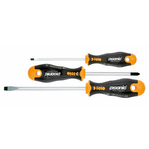 Felo 40093118 Ergonic 3 Piece Slotted & Phillips Screwdriver Set