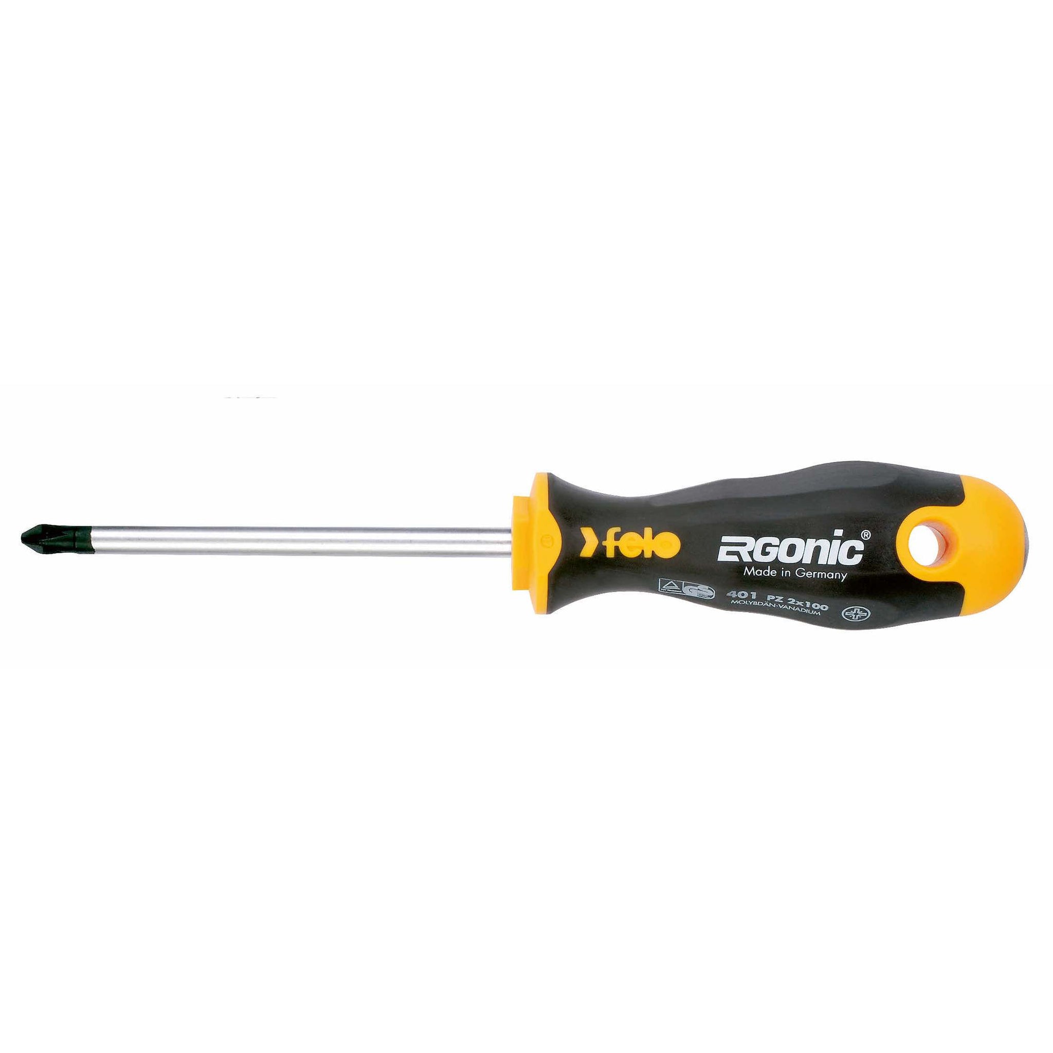 Felo 40095318 Ergonic Slotted/Pozidriv Screwdriver Set, 5 Pieces
