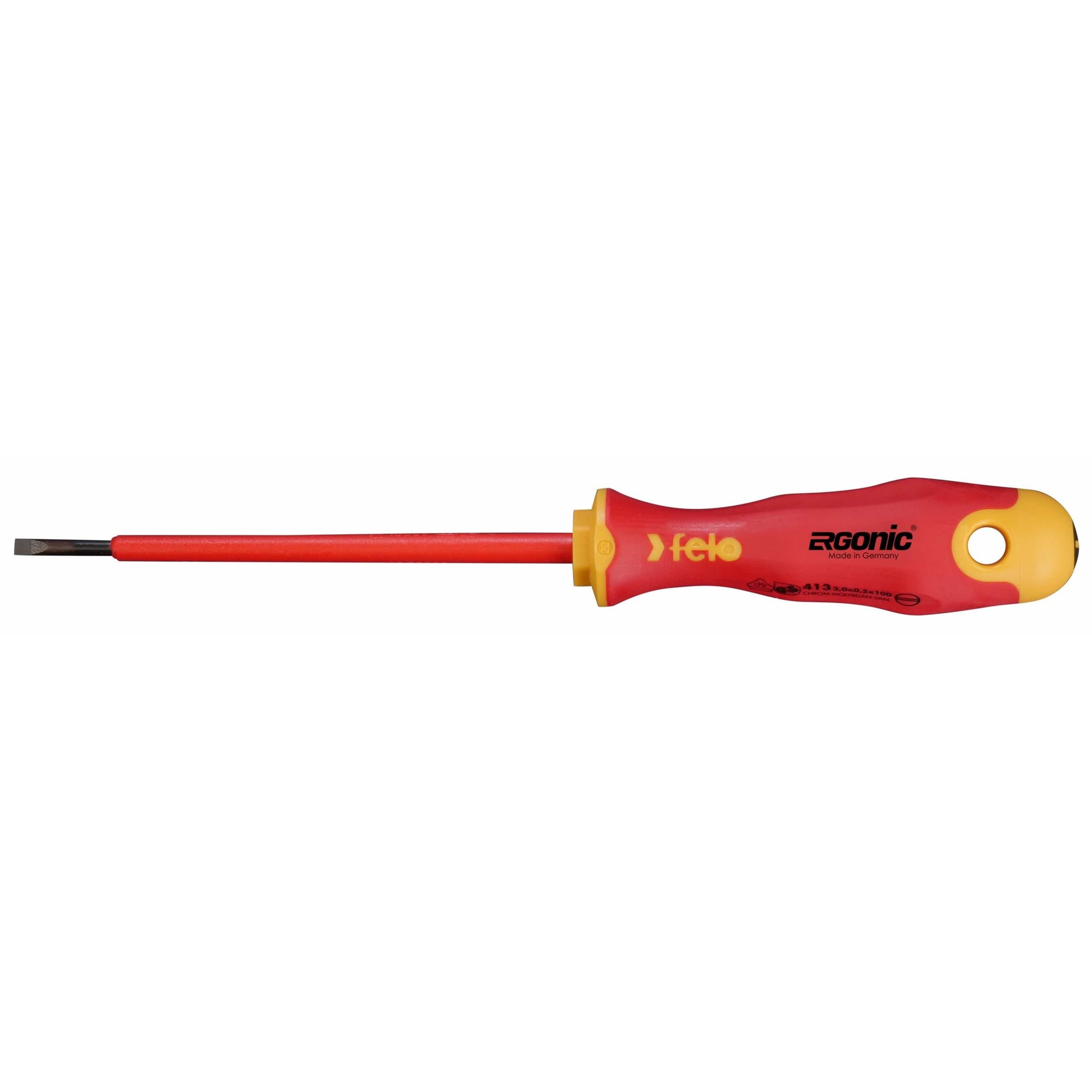 Felo 41303090 Ergonic Insulated 3 x 100mm Slotted Screwdriver