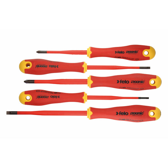 Felo 41385198 E-slim Insulated 5 Piece Slotted & Phillips Screwdriver Set