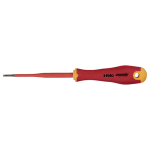 Felo 41392590 VDE Insulated E-Slim Slotted Ergonic Screwdriver, 2.5 x 0,4 x 100