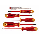 Felo 41396398 Ergonic VDE Insulated Slotted/Phillips Screwdriver Set, 6 Pieces