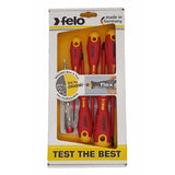 Felo 41396398 Ergonic VDE Insulated Slotted/Phillips Screwdriver Set, 6 Pieces