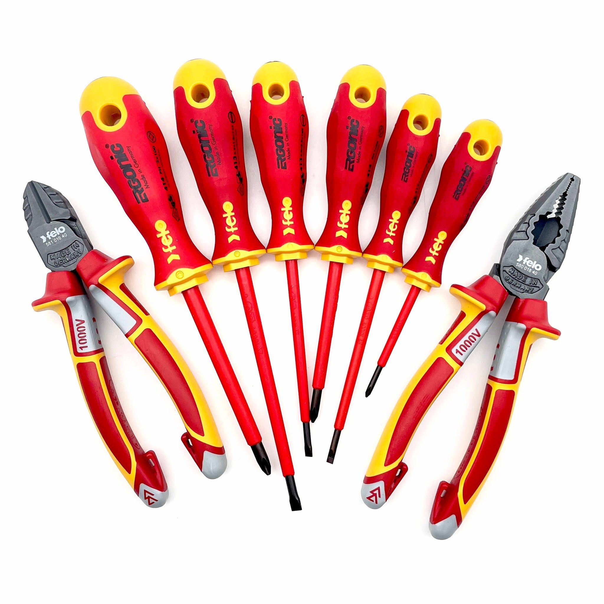 Felo 41398517 8 Piece XL Insulated Tool Set - Pliers and Screwdrivers