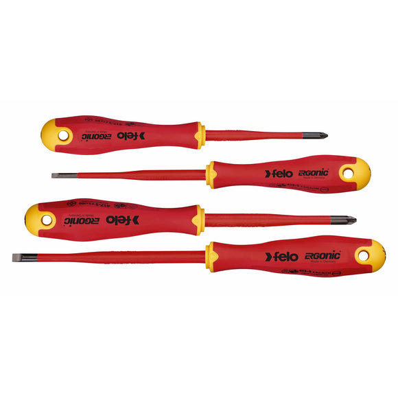 Felo 41784198 Ergonic E-SLIM SL/Z Dielectric Screwdriver Set, 4pcs