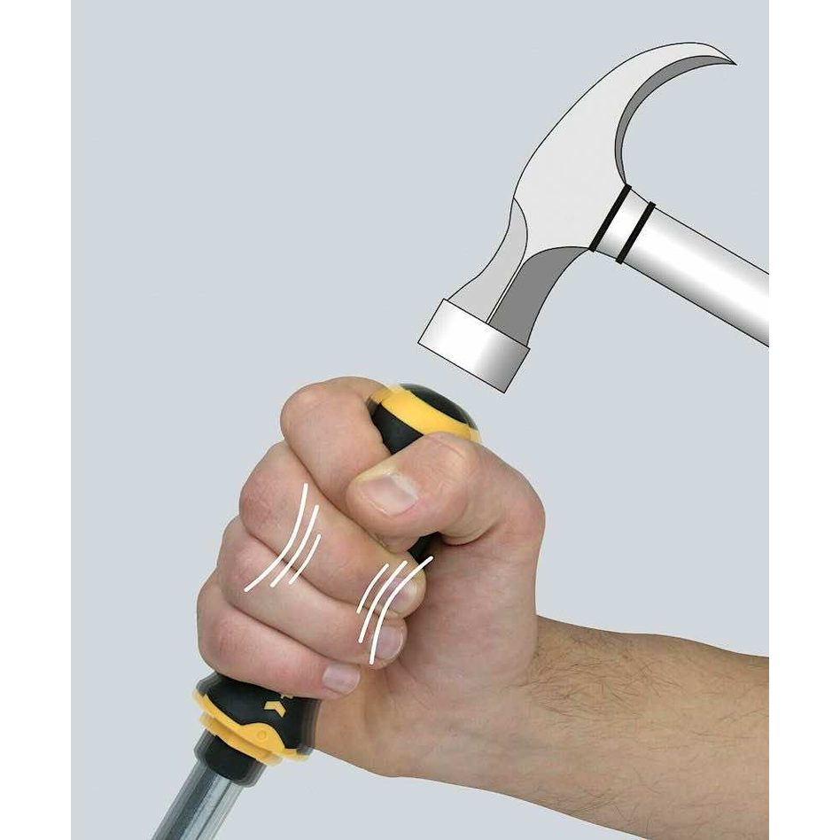 Felo 45120340 Ergonic with Striking Cap Pozidriv Screwdriver, PZ 2 x 100
