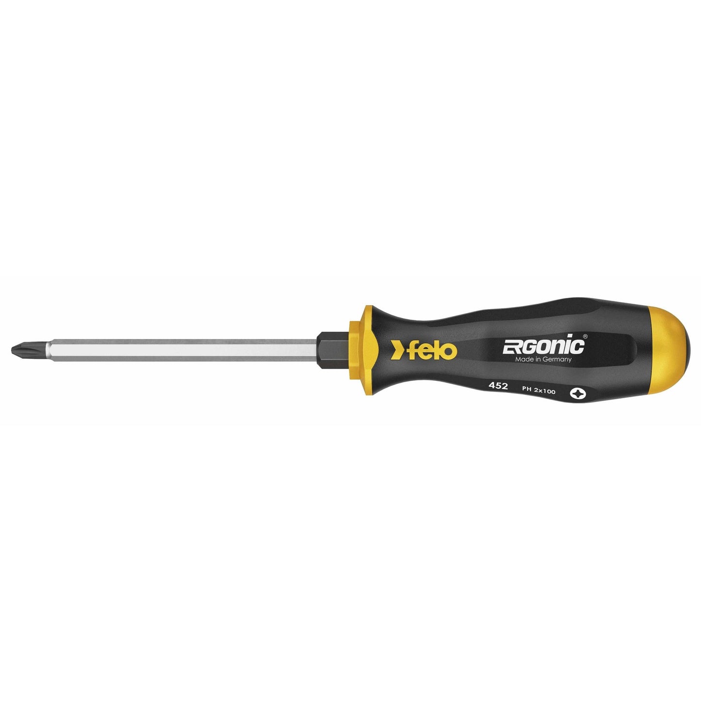 Felo 45220340 Ergonic #2 x 100mm Phillips Screwdriver - Hex Bolster and Striking Cap