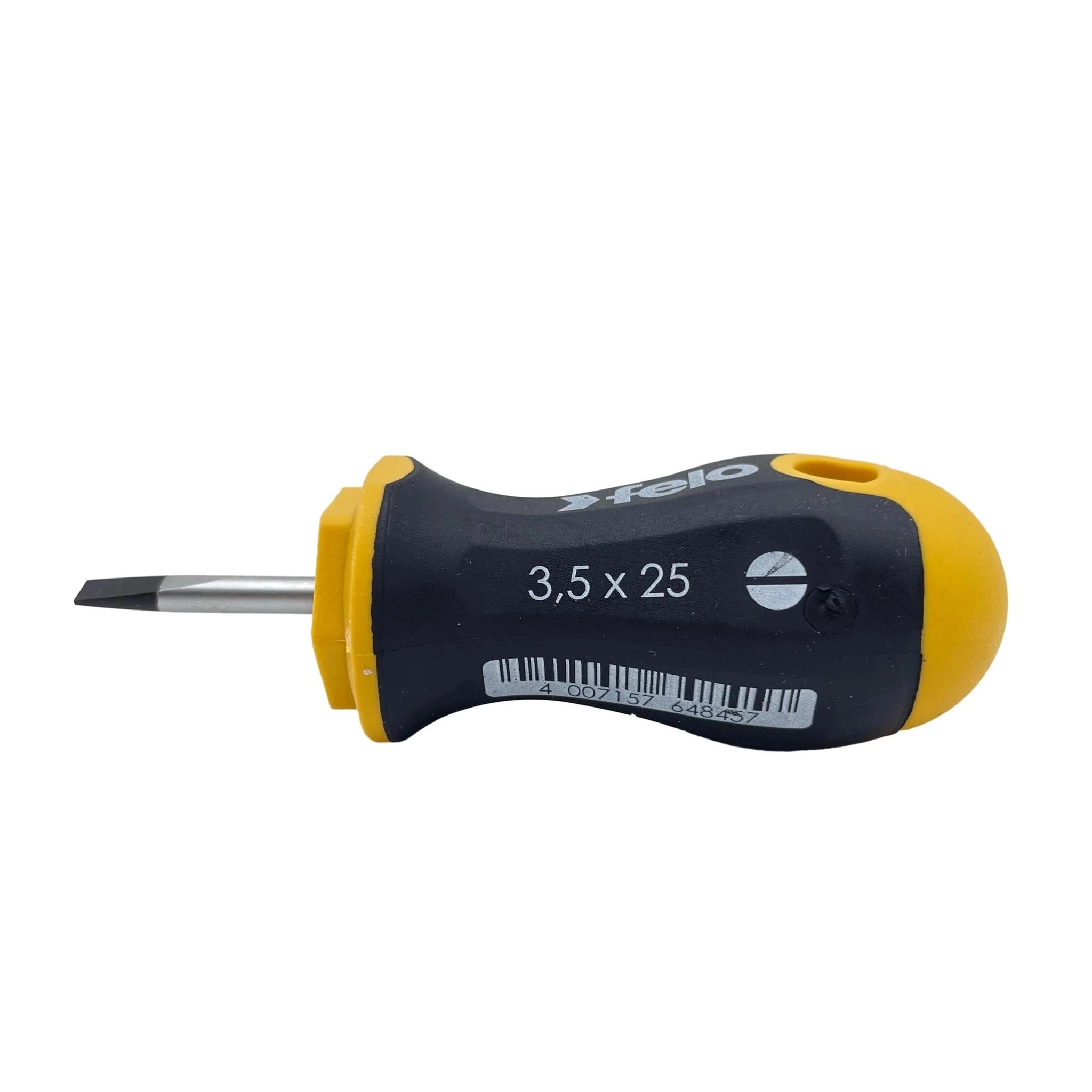 Felo 46003510 Stubby Short Screwdriver 3.5x25, 86 mm