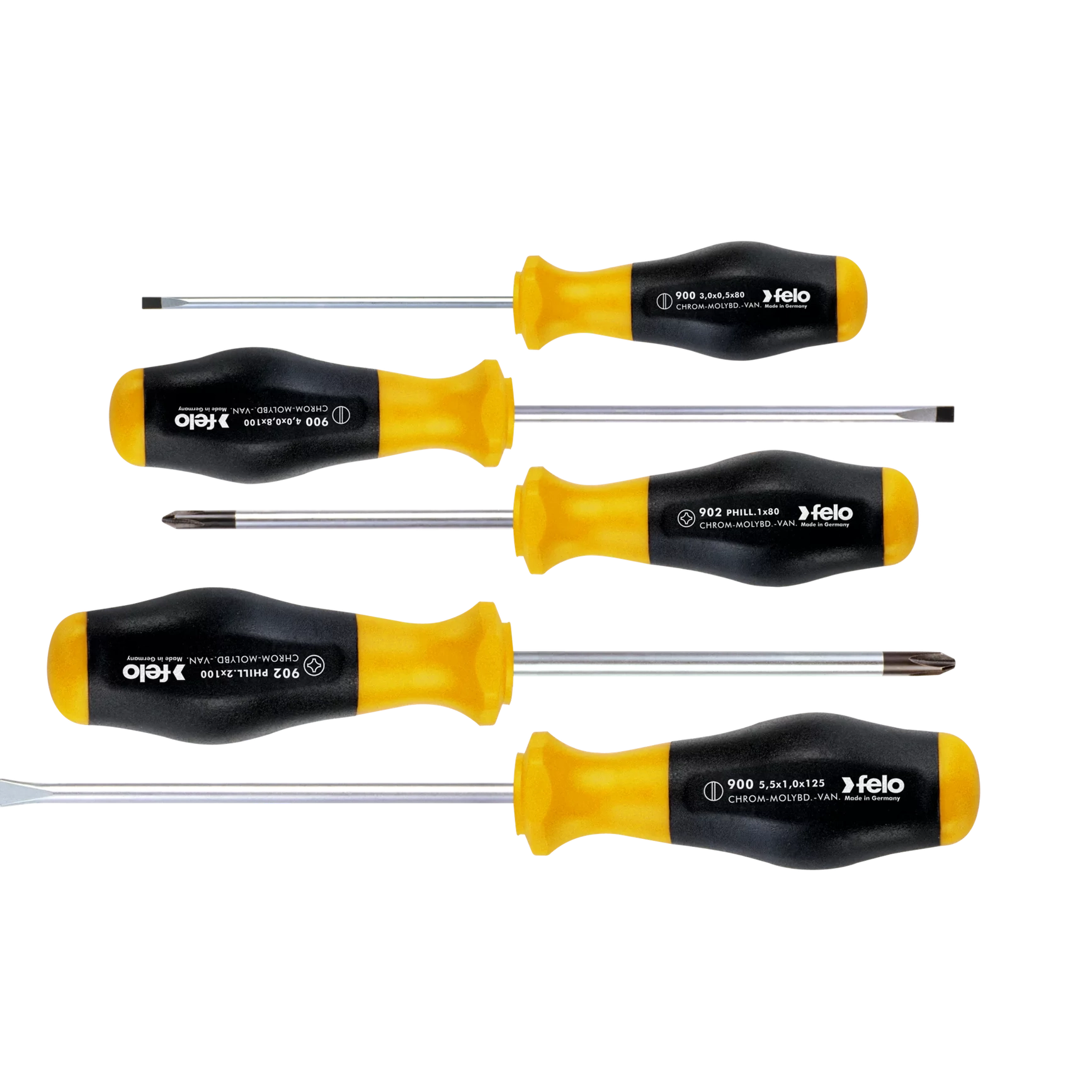 Felo 90095248 Screwdriver set SL/PH, 5 pcs