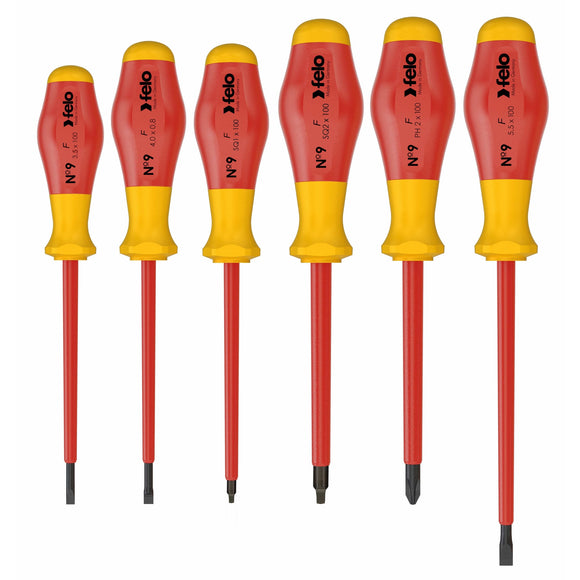 Felo 91396298 Set of dielectric screwdrivers SL/PH/SQ, 6 pcs