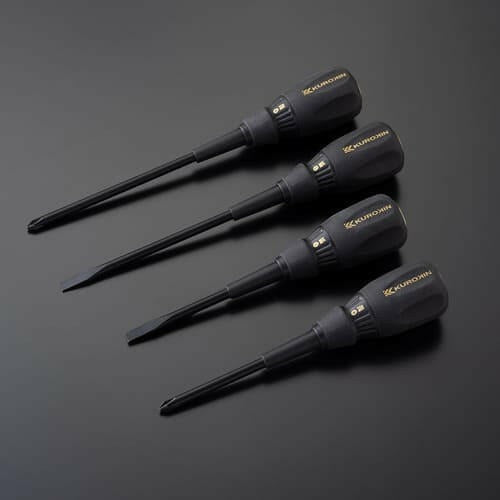 Fujiya Kurokin 564K-BG Slotted Screwdriver | 6mm Tip x 100mm Shaft 186mm OAL