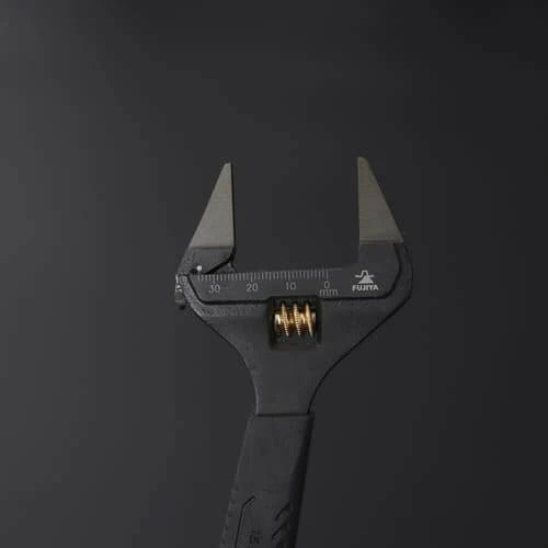 Fujiya Kurokin FLT-34-BG Slim Jaw Adjustable Wrench with Grip Handle