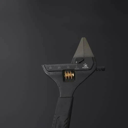 Fujiya Kurokin FLT-34-BG Slim Jaw Adjustable Wrench with Grip Handle
