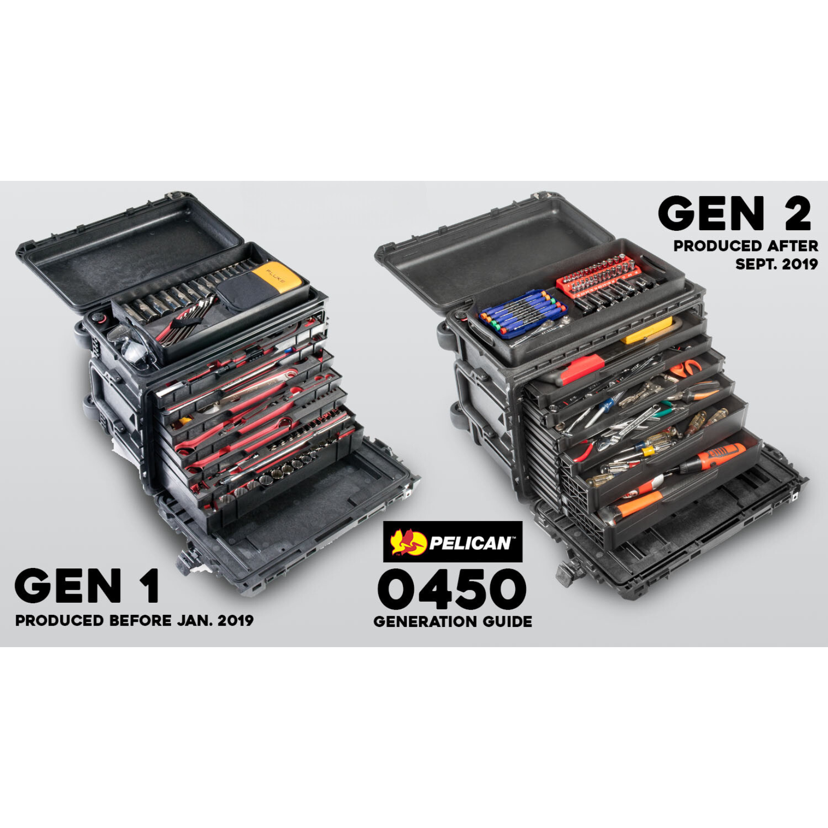 Gen 1 Pelican 0450 Mobile Tool Box - Kaizen Inserts