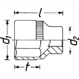 Hazet 1000-30 3⁄4″ Socket ∙ 6-point outer profile ∙ 30 mm