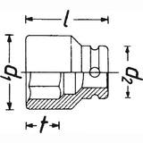 Hazet 1000S-33 3⁄4″ Impact socket ∙ 6-point outer profile ∙ 33 mm