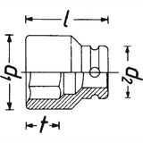 Hazet 1000S-34 3⁄4″ Impact socket ∙ 6-point outer profile ∙ 34 mm