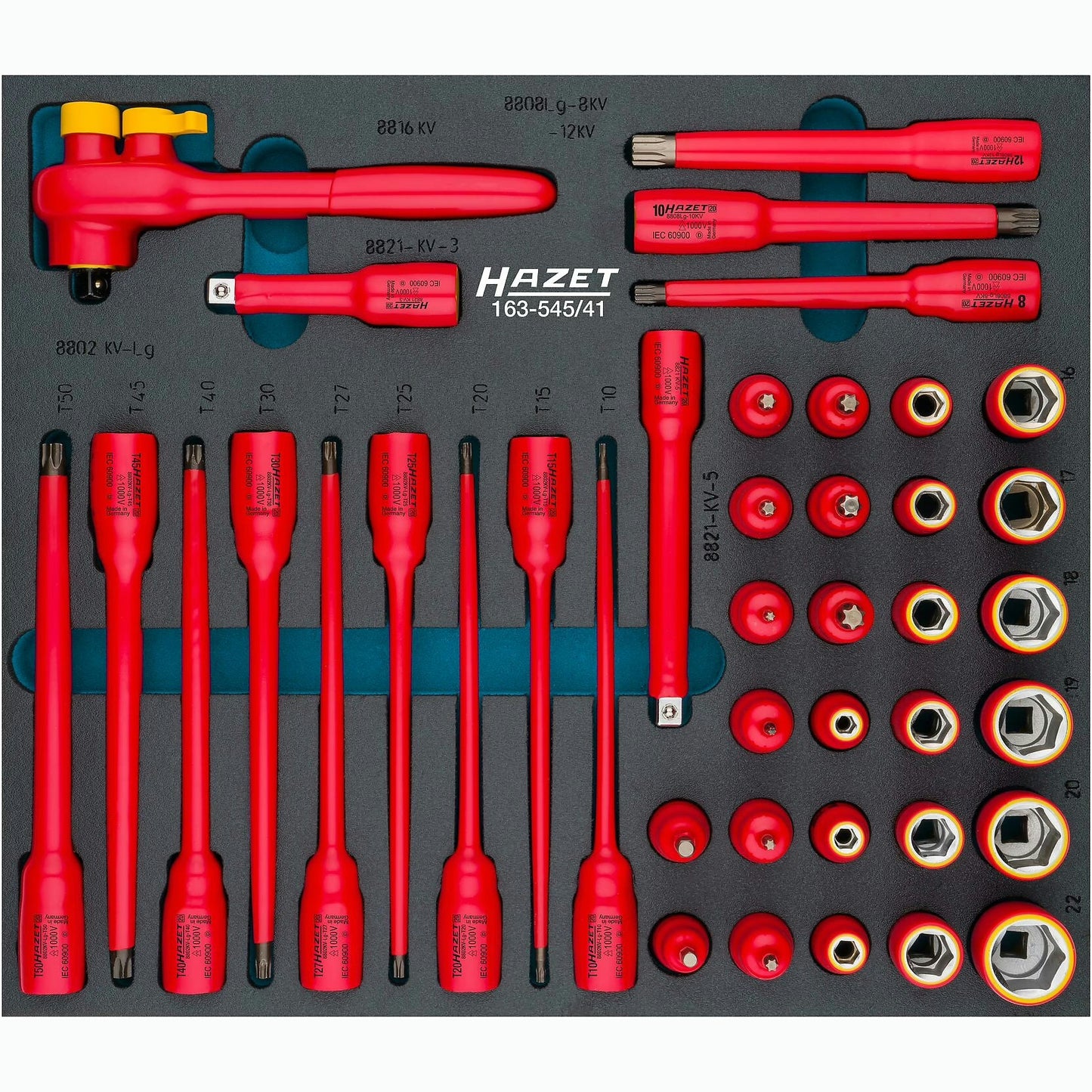 Hazet 163-545/41 Socket set ∙ with protective insulation