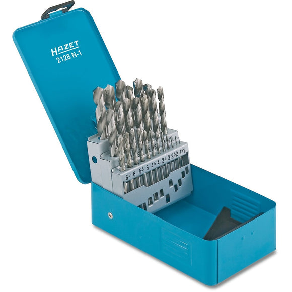 Hazet 2128N-1 HSS Twist Drill Bits in Case, 25 pcs