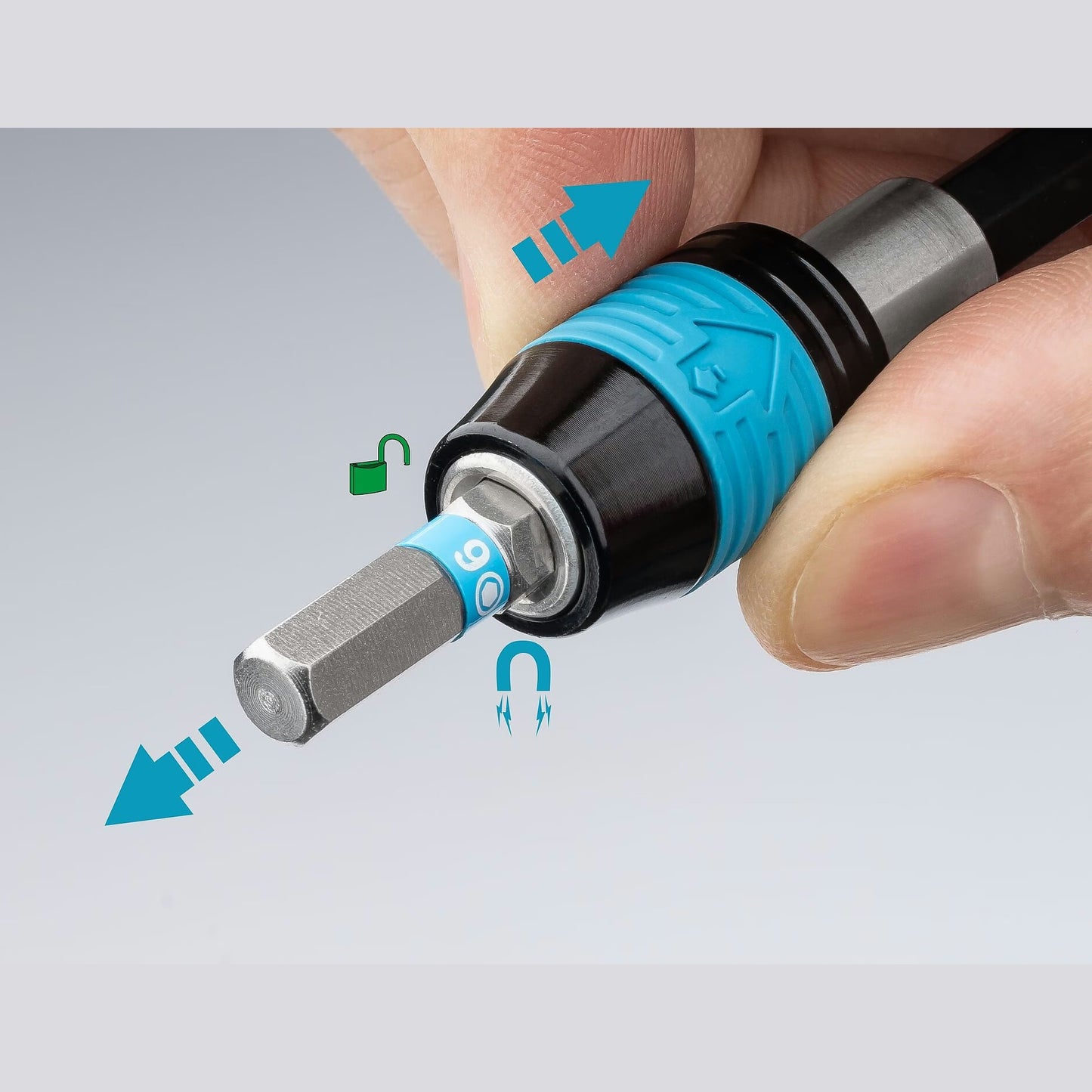 Hazet 2239N-6 1⁄4″→1⁄4″ Adapter with quick change blade ∙ Length: 60 mm