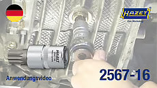 Hazet 2567-16 1⁄2″ Oil service screwdriver socket ∙ Internal serration profile XZN with pin ∙ M16