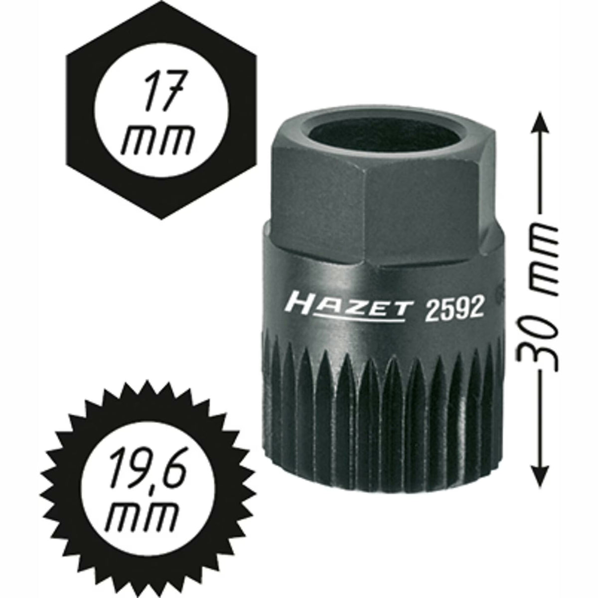 Hazet 2592 V- ribbed belt pulley adapter