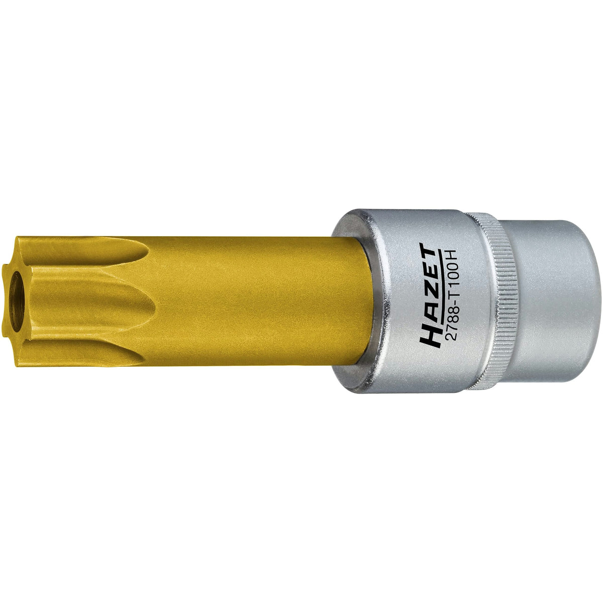 Hazet 2788-T100H 1⁄2″ Camshaft adjuster screwdriver bit ∙ with borehole ∙ Tamper-resistant TORX® profile ∙ T100H
