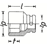 Hazet 2850-E24 3⁄4″ Impact socket - Outside TORX® profile - E24