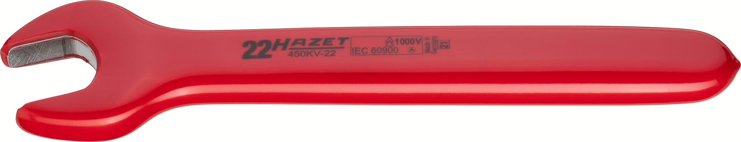 Hazet 450KV-22 Single open-end wrench ∙ with protective insulatio