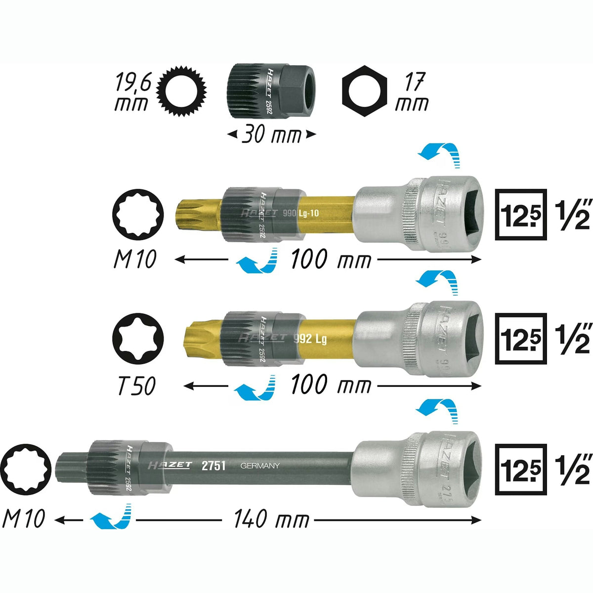 Hazet 4641/4 V- ribbed belt pulley tool