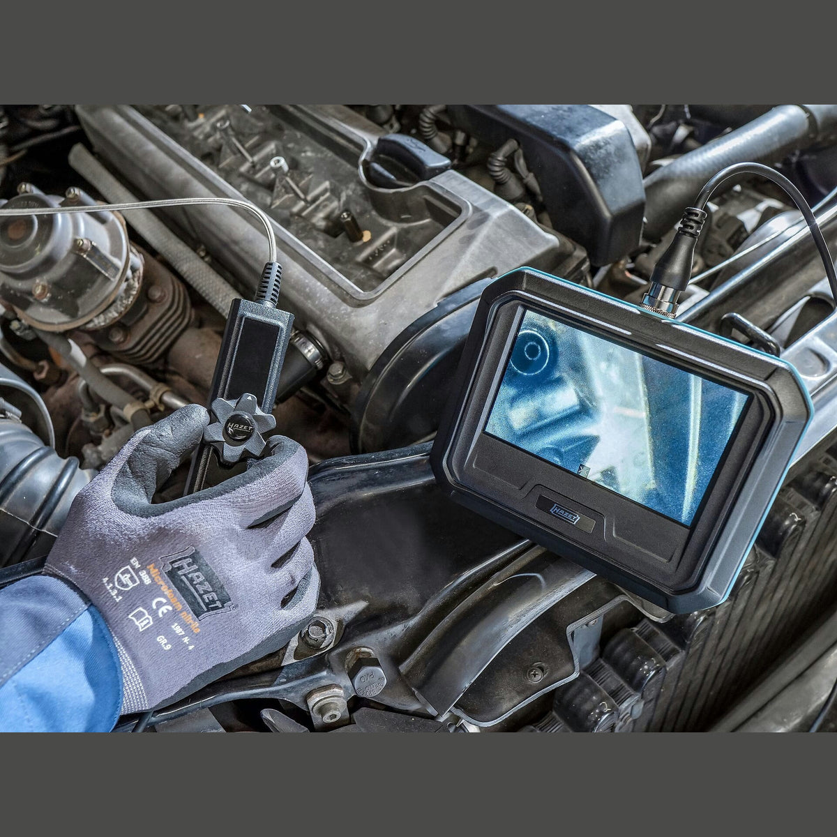 Hazet 4812-23/5AF HD touchscreen borescope set with 180° swivelling probe ∙ ⌀ 3.9 mm