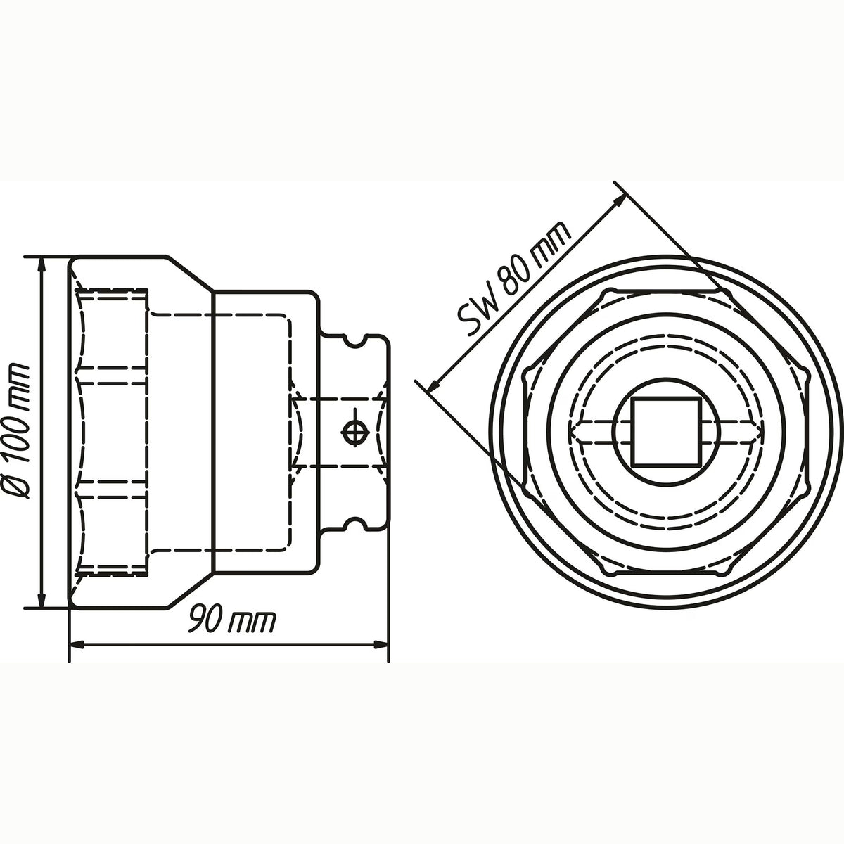 Hazet 4937-80 Commercial vehicle axle nut socket