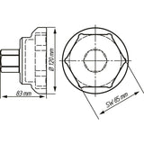 Hazet 4937-85 Commercial vehicle axle nut socket