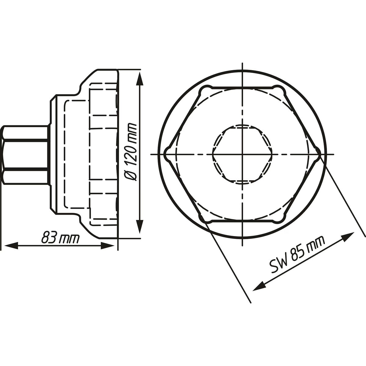 Hazet 4937-85 Commercial vehicle axle nut socket