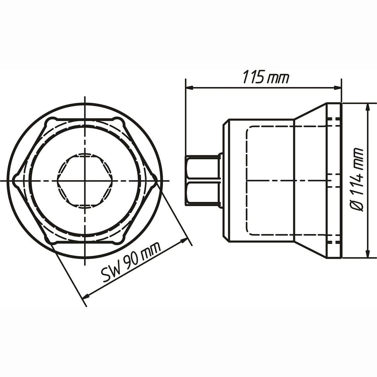 Hazet 4937-90 Commercial vehicle axle nut socket