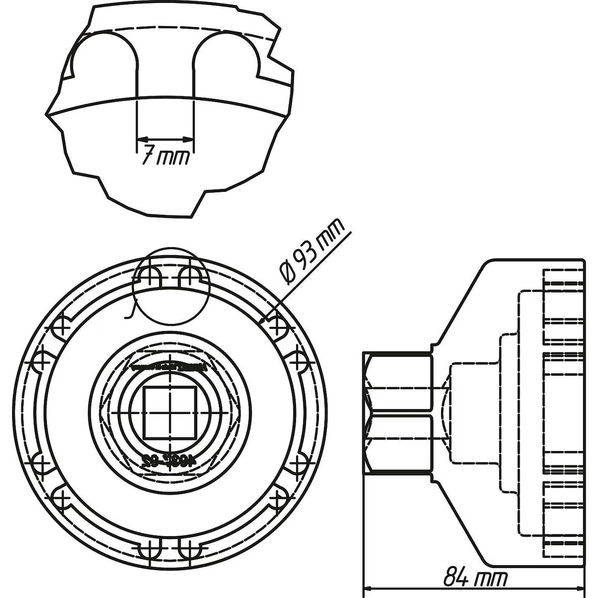 Hazet 4937-92 Commercial vehicle pin wrench for front axle MAN