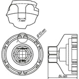 Hazet 4937-92 Commercial vehicle pin wrench for front axle MAN