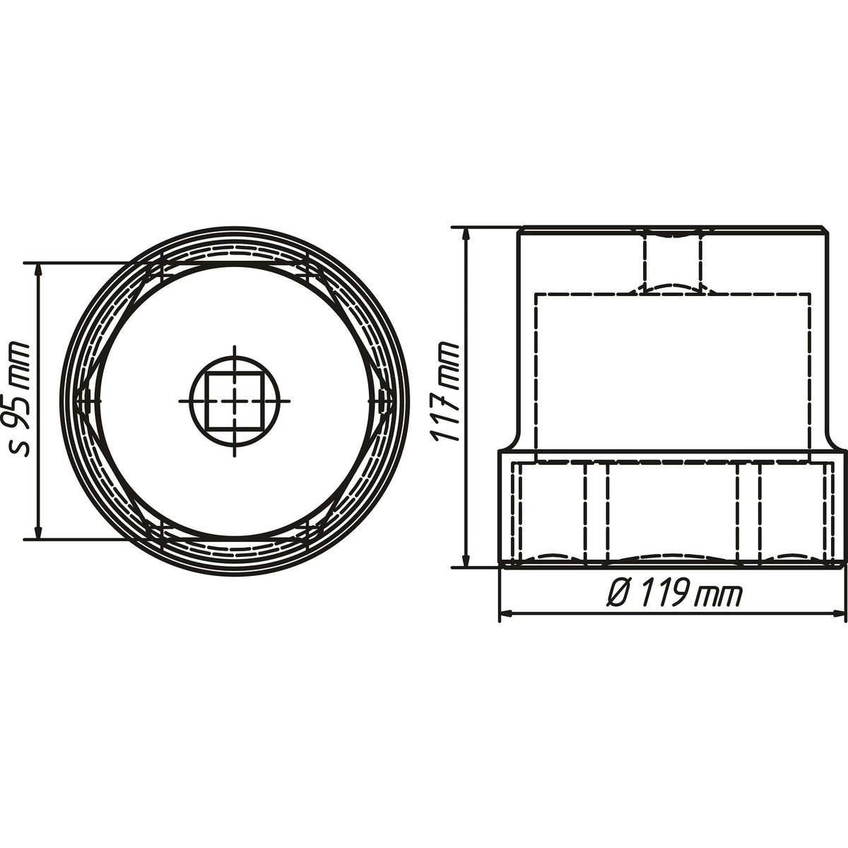 Hazet 4937-95 Commercial vehicle oil cap/axle nut socket